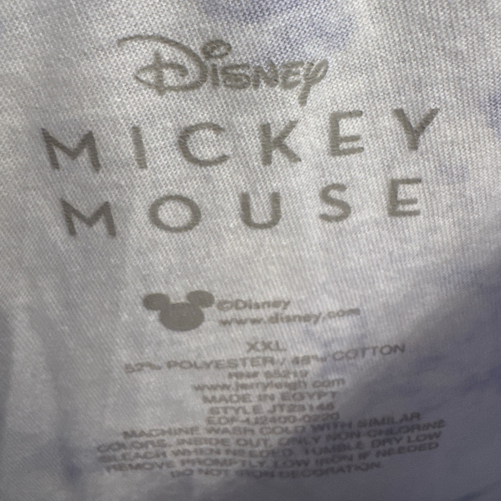 Disney Mickey Mouse Tie Dye Cropped Tee XXL Purple Oversized Y2K Graphic - Picture 2 of 3